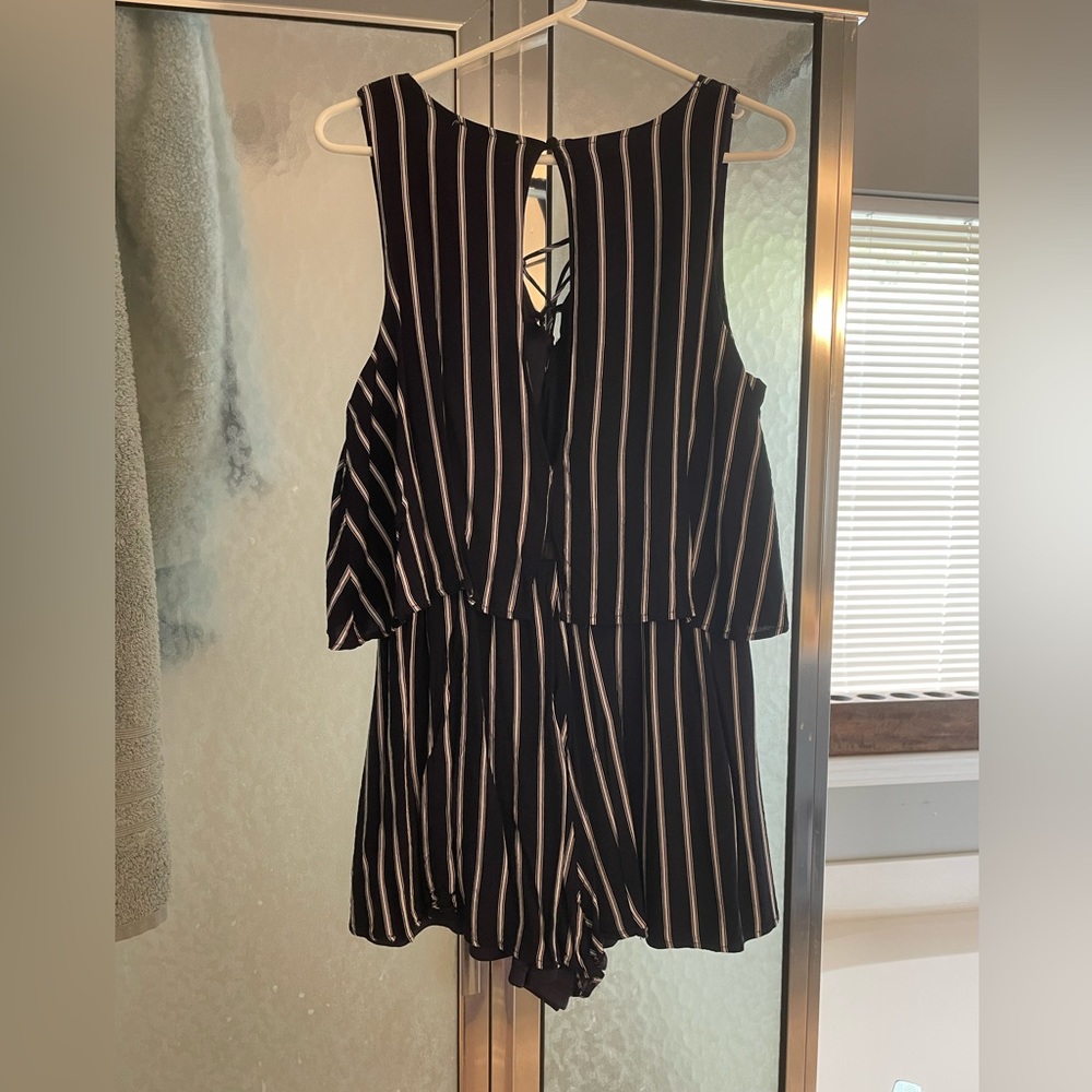 She and Sky Navy romper